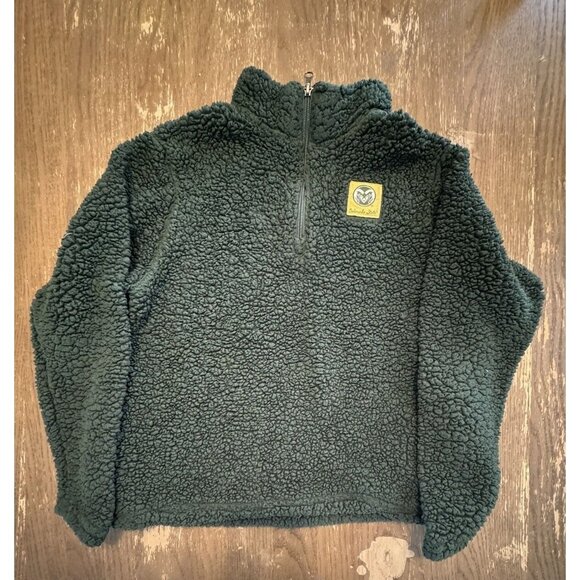 Colorado State Green Sherpa Medium 8/10 Quarter Zip Long Sleeve Pullover Youth - Picture 1 of 8